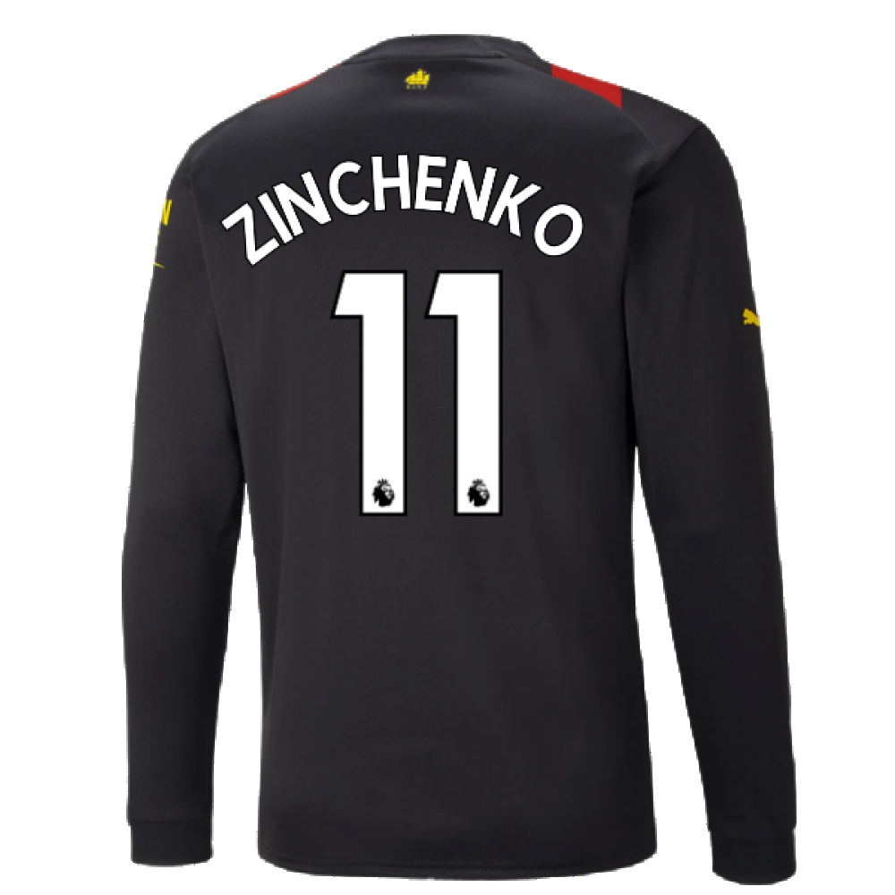 2022-2023 Man City Long Sleeve Away Shirt (ZINCHENKO 11)