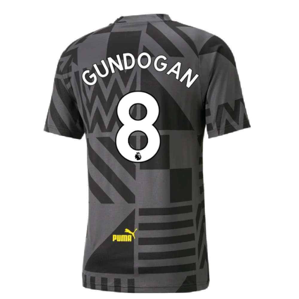 2022-2023 Man City Pre-Match Jersey (Black) (GUNDOGAN 8)