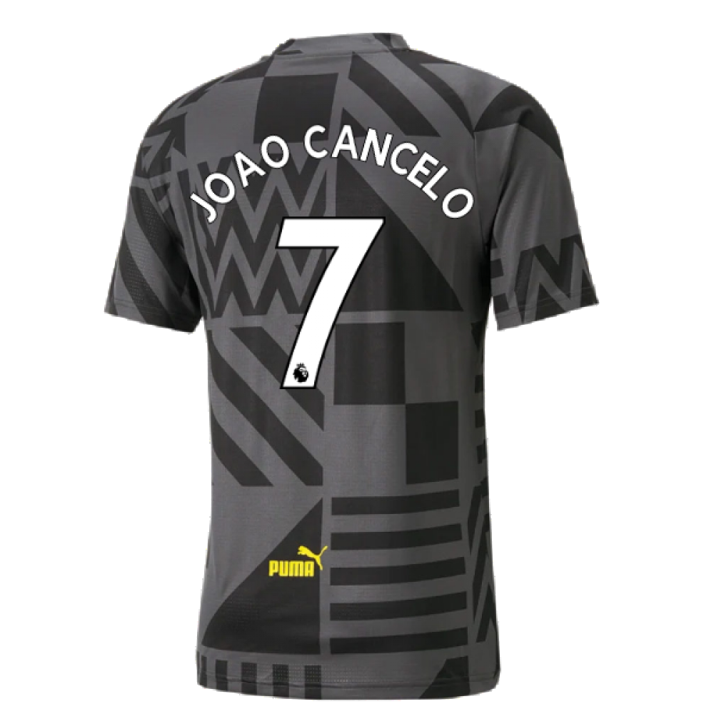 2022-2023 Man City Pre-Match Jersey (Black) (JOAO CANCELO 7)