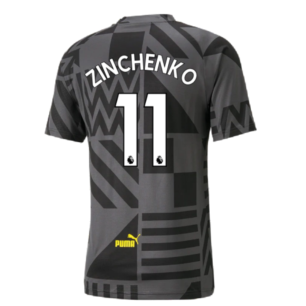 2022-2023 Man City Pre-Match Jersey (Black) (ZINCHENKO 11)