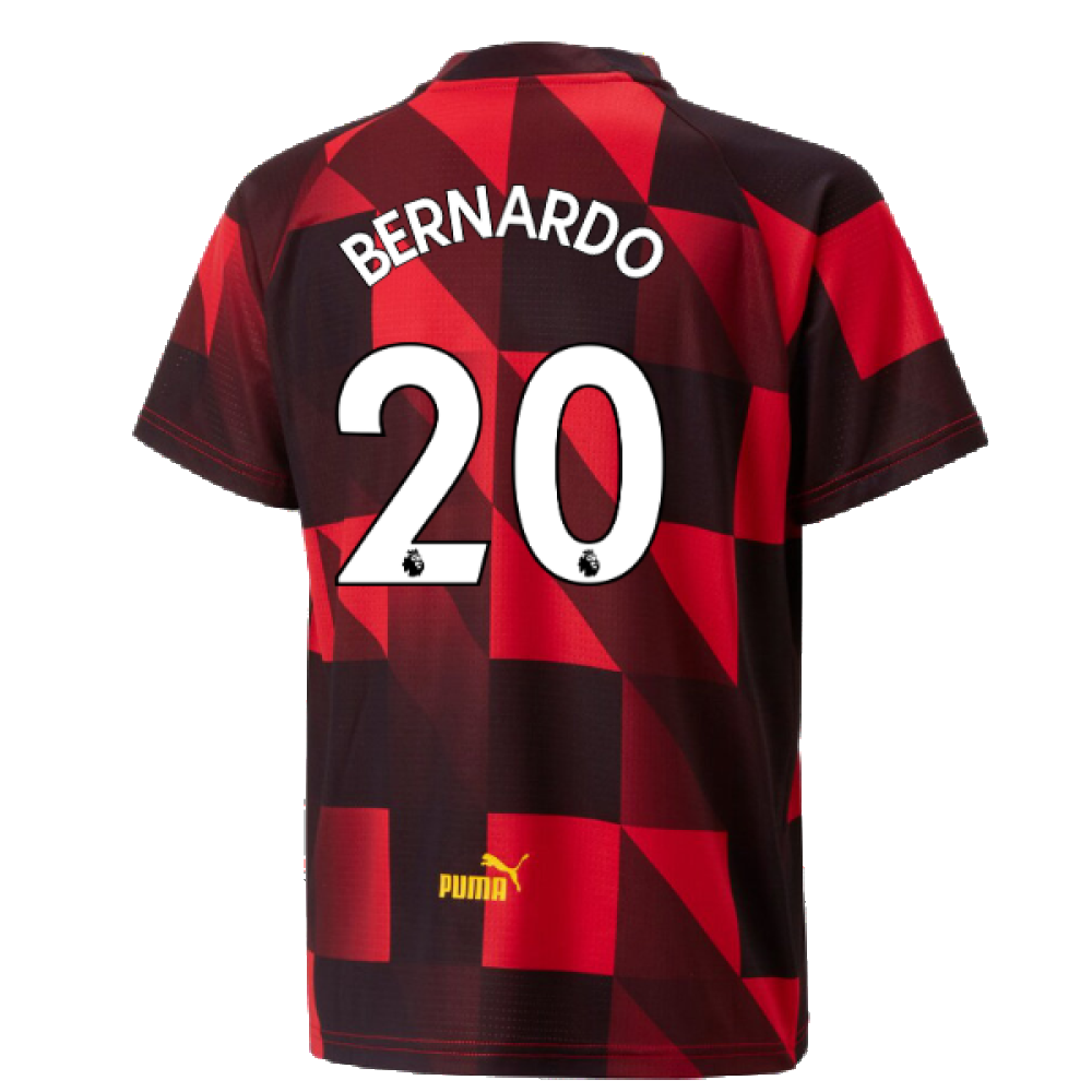 2022-2023 Man City Pre-Match Jersey (Red) - Kids (Bernardo 20)