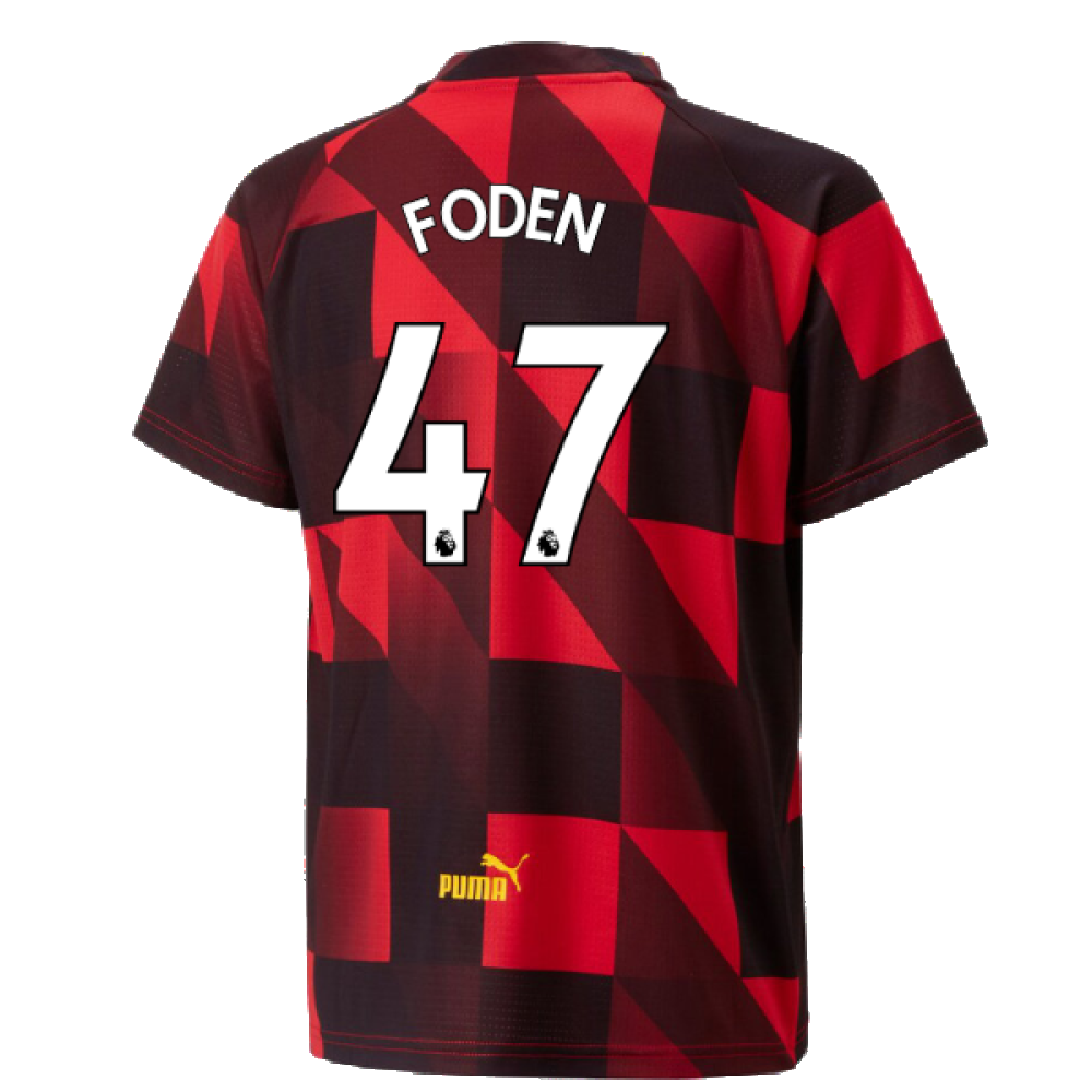 2022-2023 Man City Pre-Match Jersey (Red) - Kids (Foden 47)