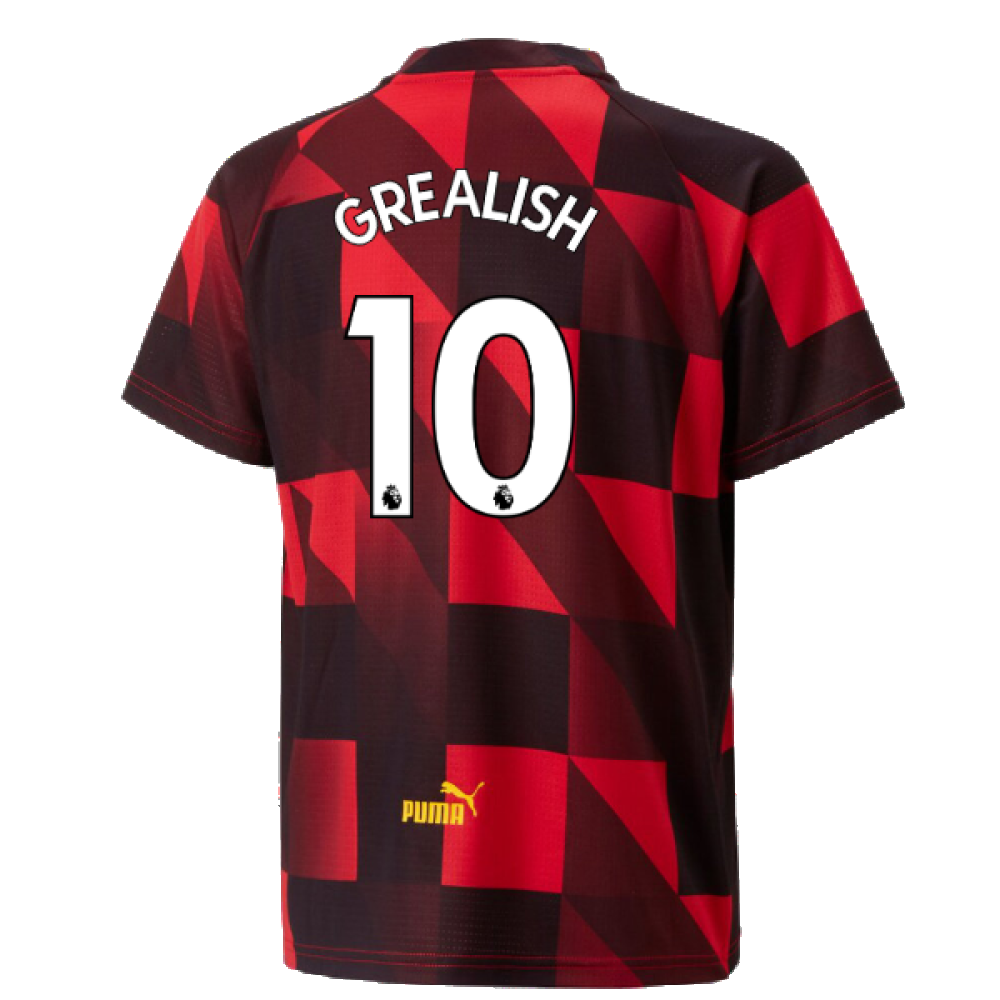 2022-2023 Man City Pre-Match Jersey (Red) - Kids (Grealish 10)