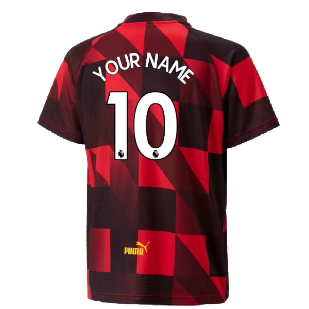 2022-2023 Man City Pre-Match Jersey (Red) - Kids (Your Name)