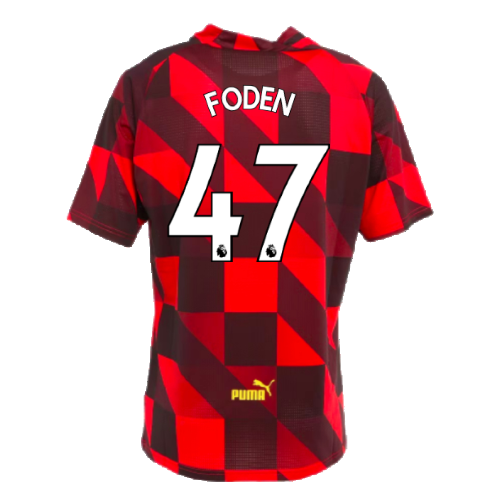 2022-2023 Man City Pre-Match Jersey (Tango Red) (FODEN 47)