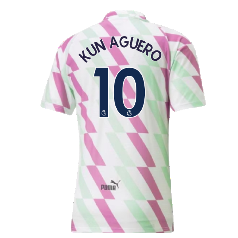 2022-2023 Man City Pre-Match Shirt (White) (KUN AGUERO 10)