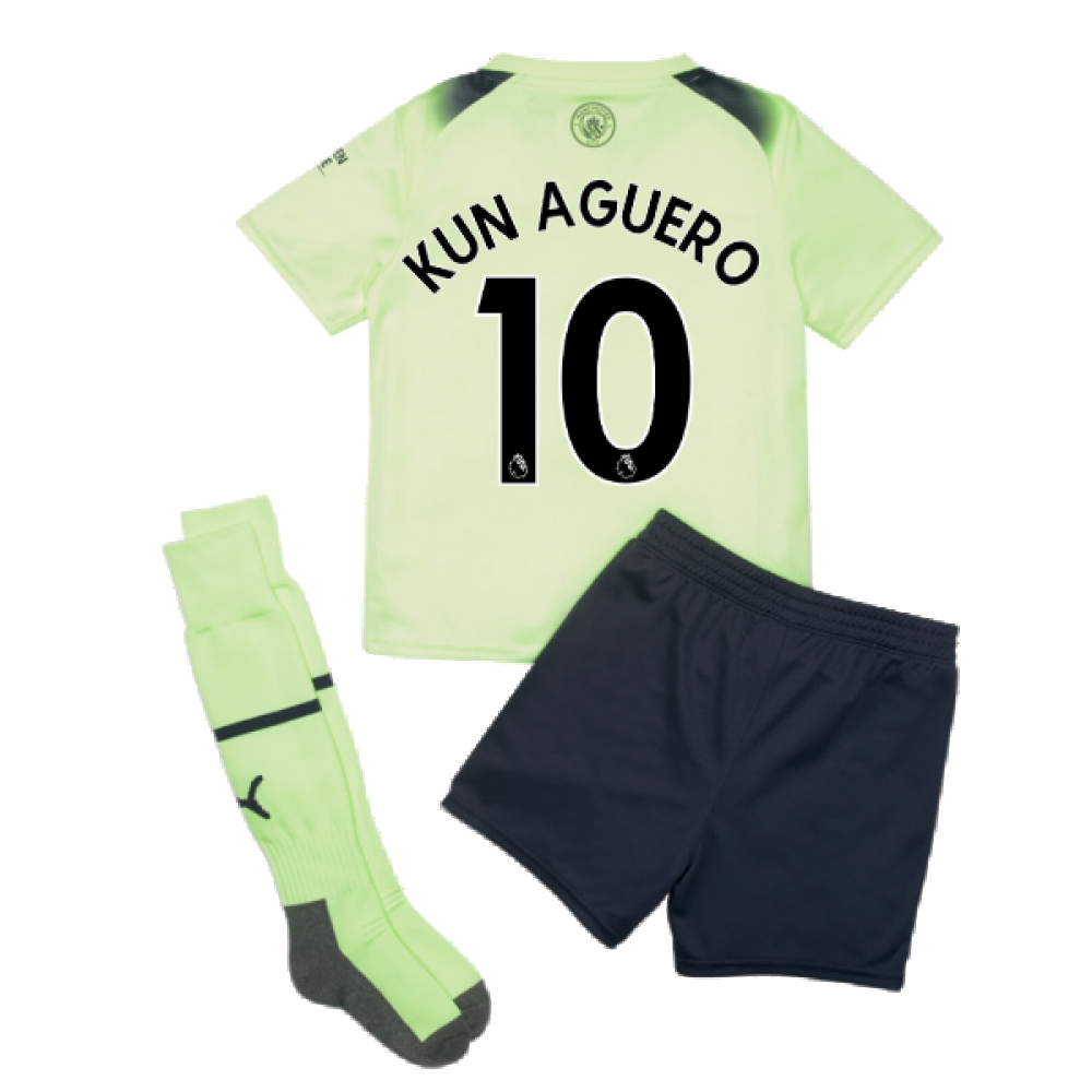 2022-2023 Man City Third Mini Kit (KUN AGUERO 10)