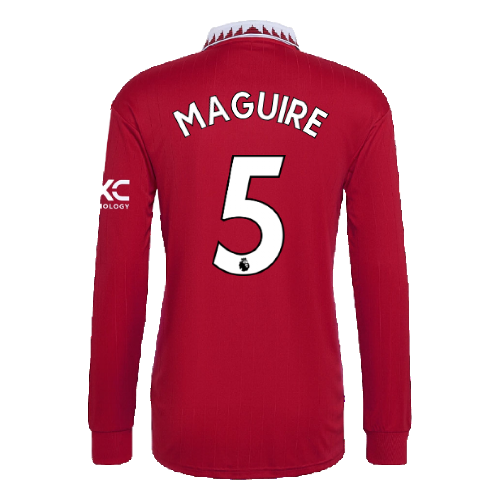 2022-2023 Man Utd Long Sleeve Home Shirt (MAGUIRE 5)