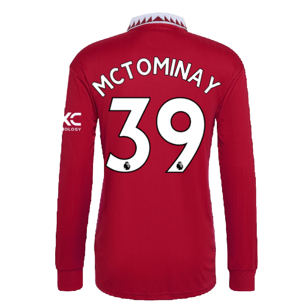 2022-2023 Man Utd Long Sleeve Home Shirt (McTOMINAY 39)