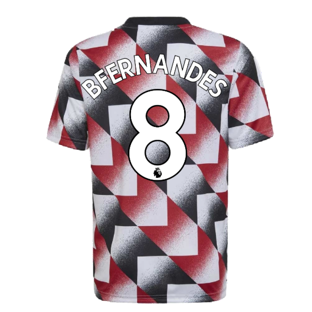 2022-2023 Man Utd Pre-Match Shirt (White) - Kids (B FERNANDES 8)