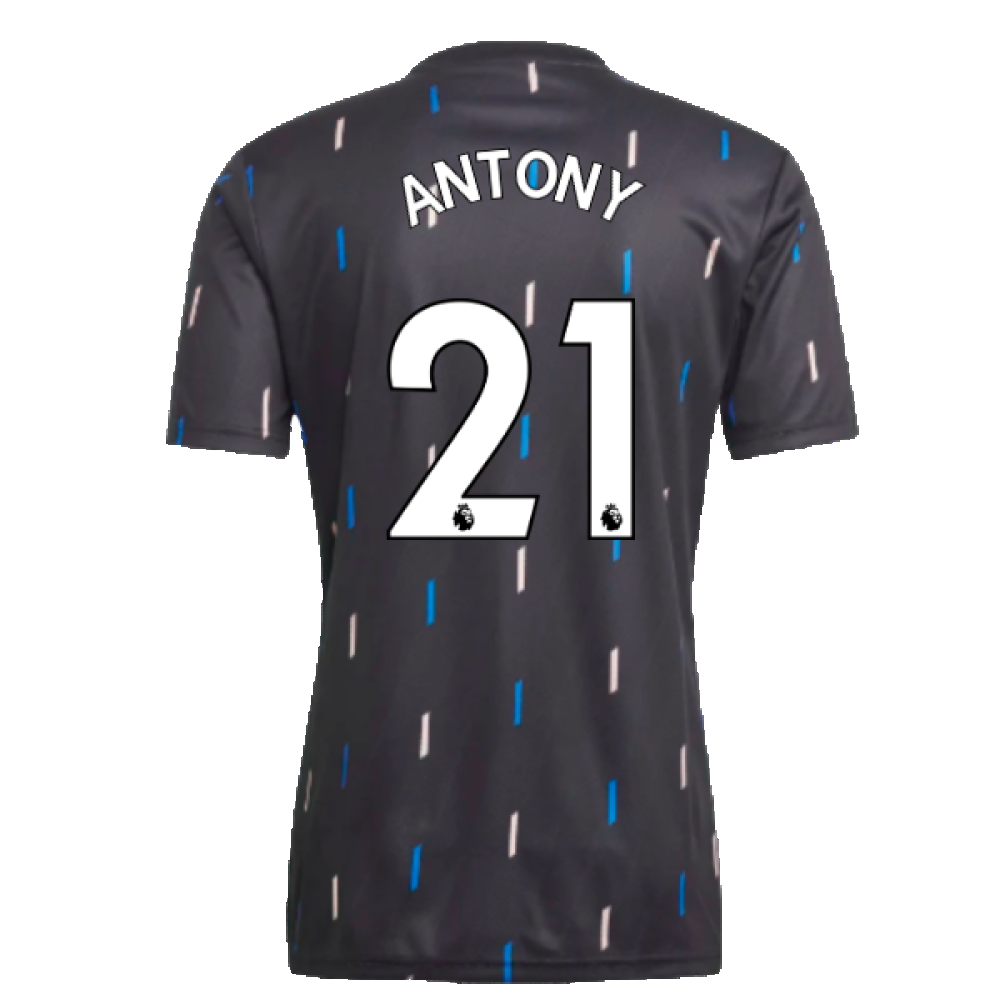 2022-2023 Manchester United Pre-Match Jersey (Black) (ANTONY 21)