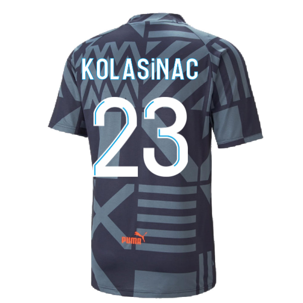 2022-2023 Marseille Pre-Match Jersey (French Night) (KOLASINAC 23)