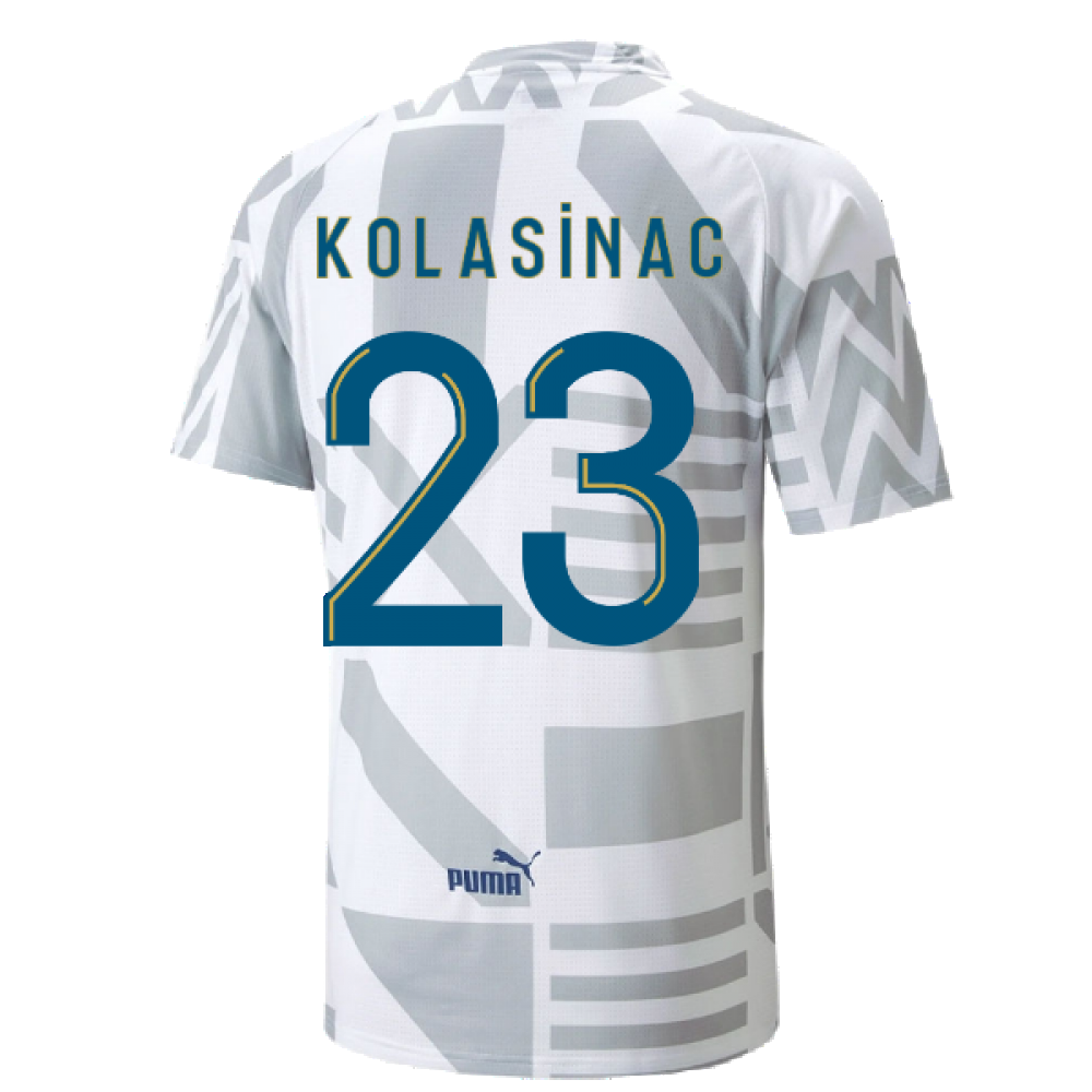 2022-2023 Marseille Pre-Match Jersey (White) (KOLASINAC 23)