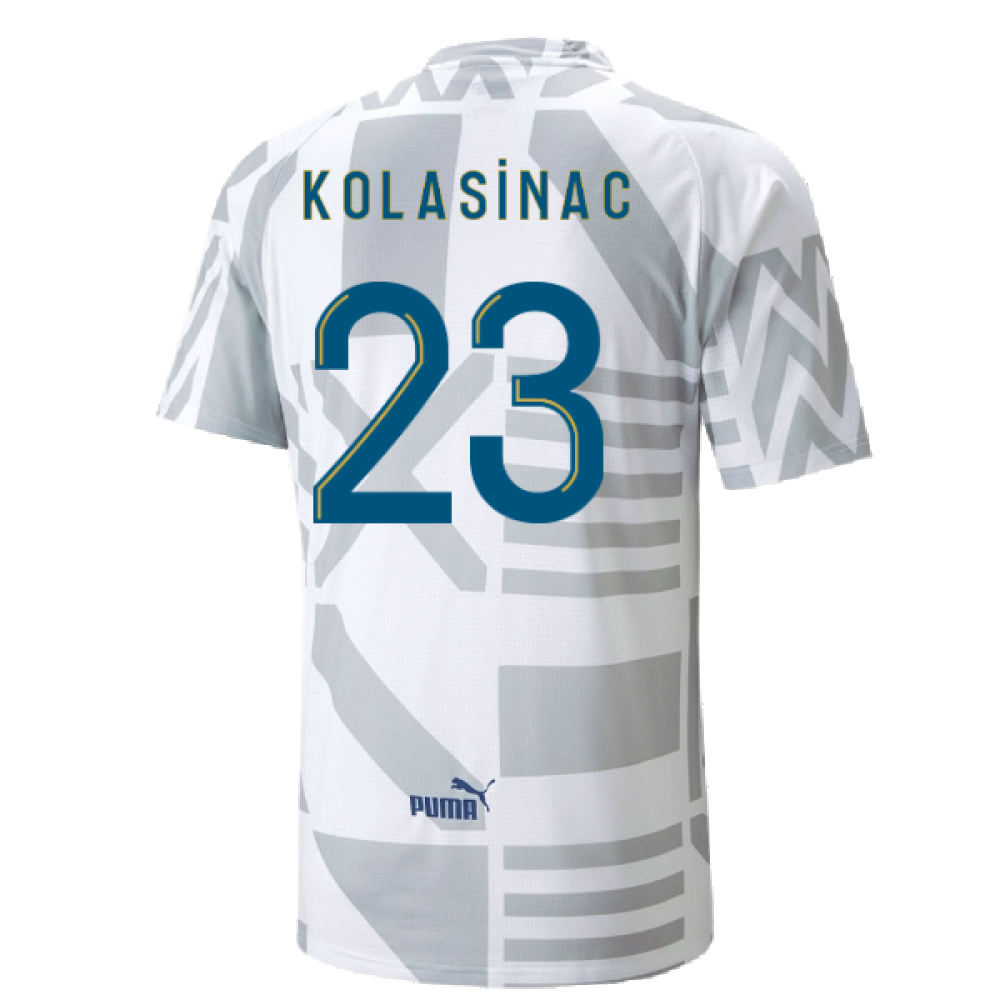 2022-2023 Marseille Pre-Match Jersey (White) (KOLASINAC 23)