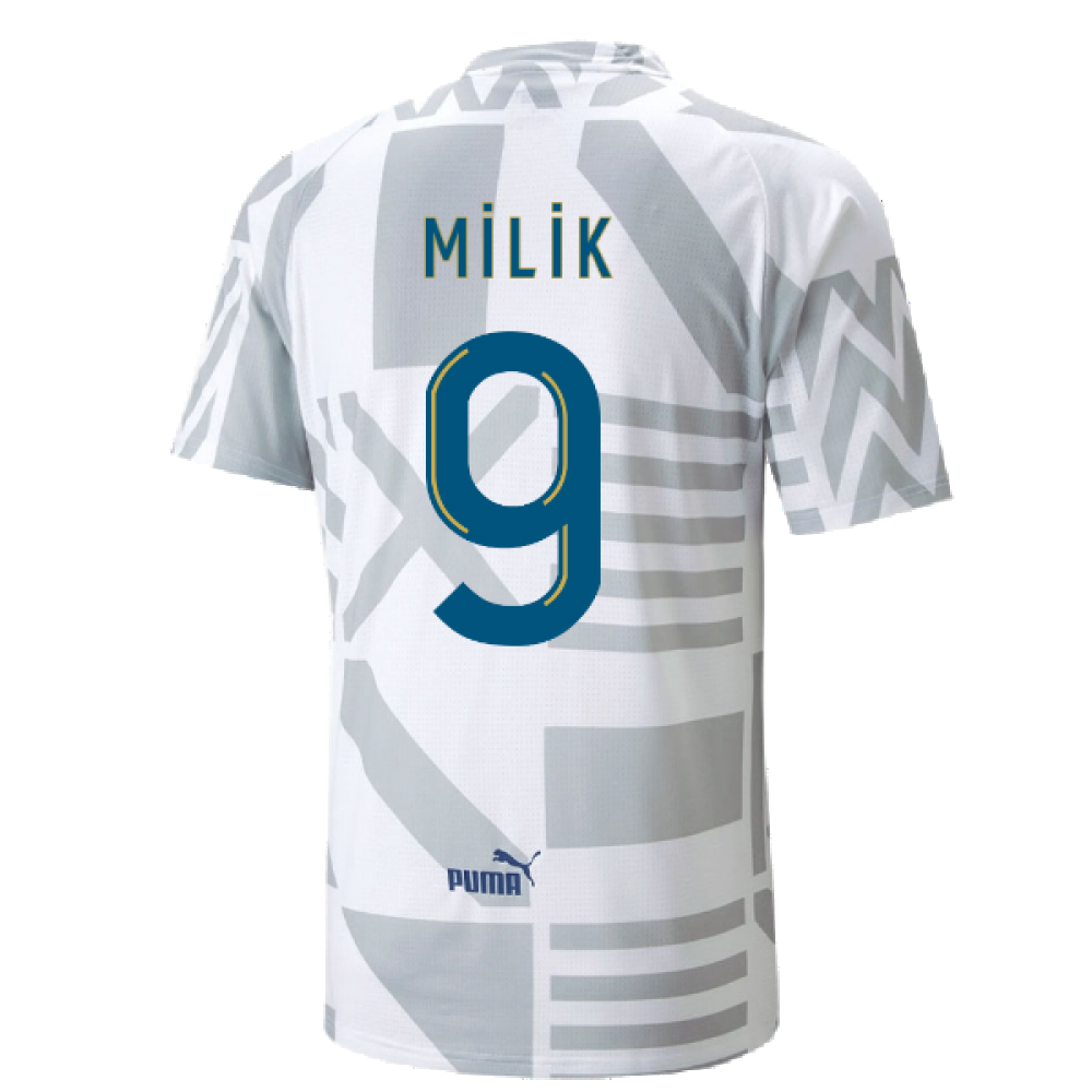 2022-2023 Marseille Pre-Match Jersey (White) (MILIK 9)