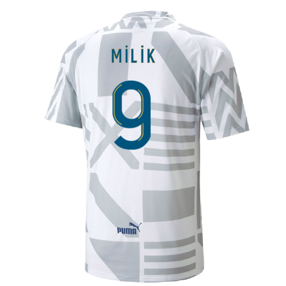 2022-2023 Marseille Pre-Match Jersey (White) (MILIK 9)