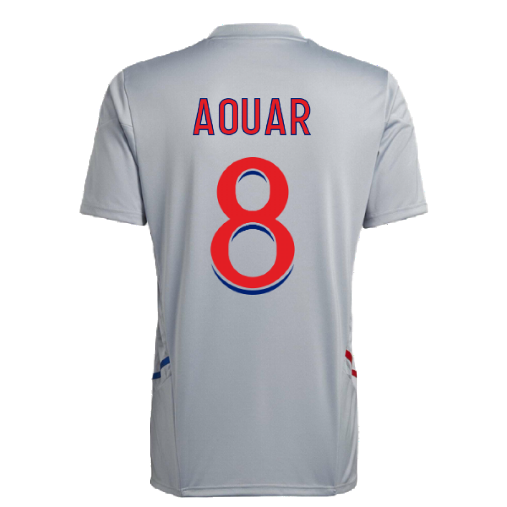 2022-2023 Olympique Lyon Training Jersey (Halo Silver) (AOUAR 8)