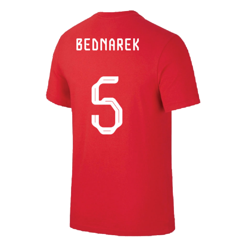 2022-2023 Poland World Cup Crest Tee (Red) (Bednarek 5)