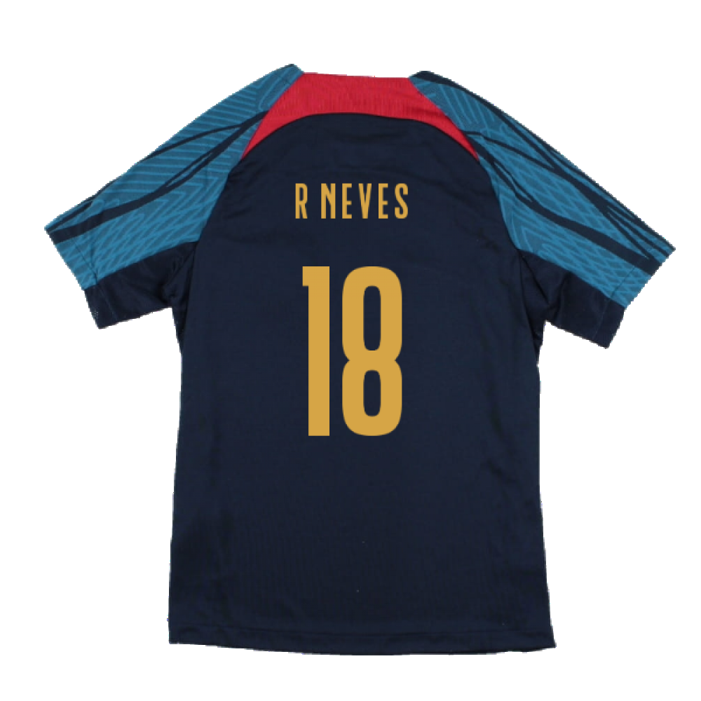 2022-2023 Portugal Dri-Fit Training Shirt (Navy) (R Neves 18)