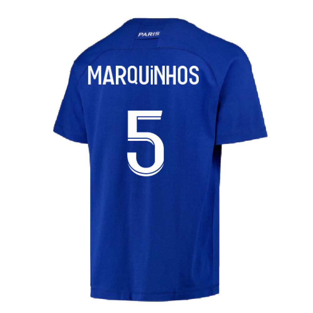 2022-2023 PSG CL Training Shirt (Blue) (MARQUINHOS 5)