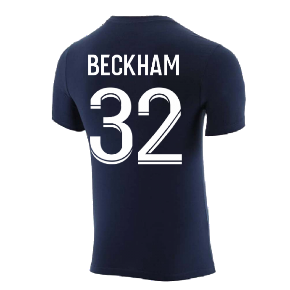 2022-2023 PSG Crest Tee (Navy) (BECKHAM 32)