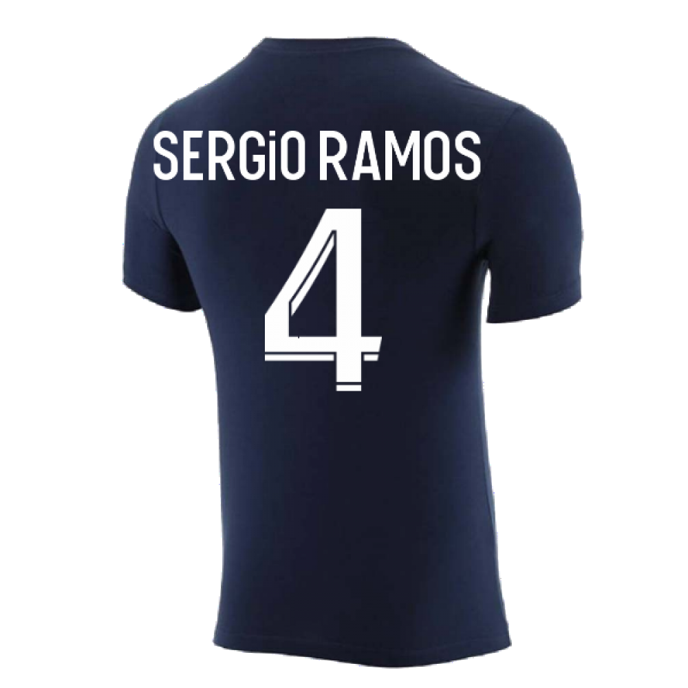 2022-2023 PSG Crest Tee (Navy) (SERGIO RAMOS 4)