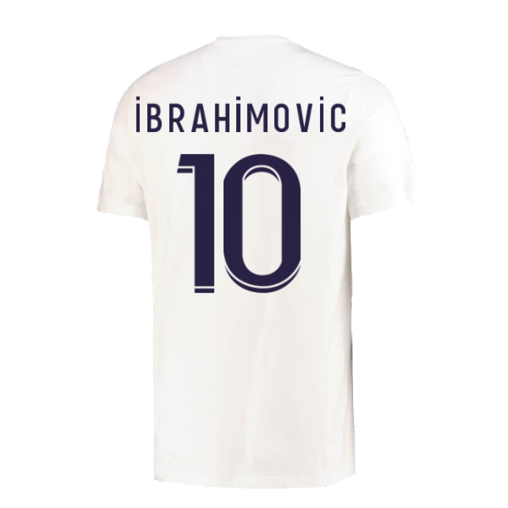 2022-2023 PSG Crest Tee (White) (IBRAHIMOVIC 10)