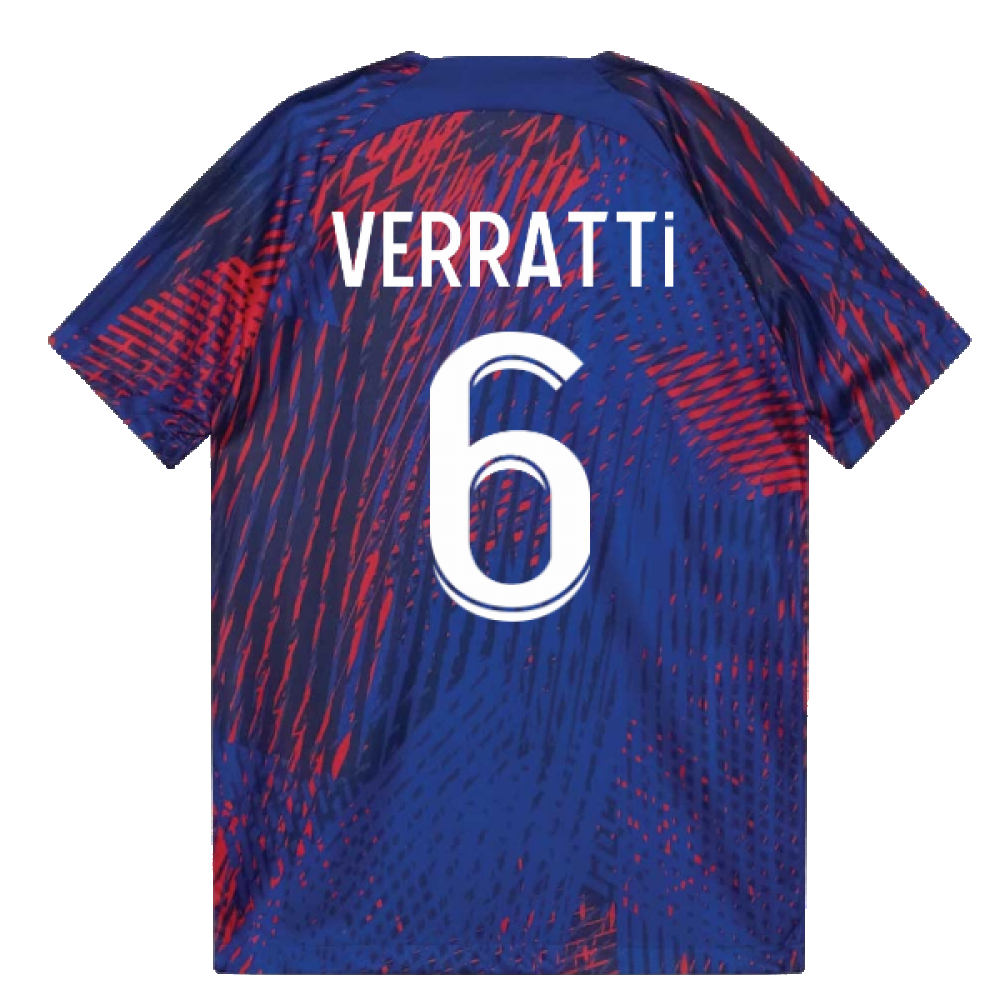 2022-2023 PSG Pre-Match Football Top (Blue) (VERRATTI 6)