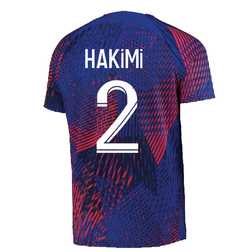 2022-2023 PSG Pre-Match Training Shirt (Blue) - Kids (HAKIMI 2)