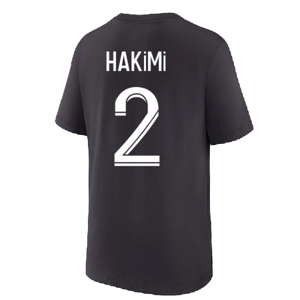 2022-2023 PSG Swoosh T-Shirt (Black) - Kids (HAKIMI 2)