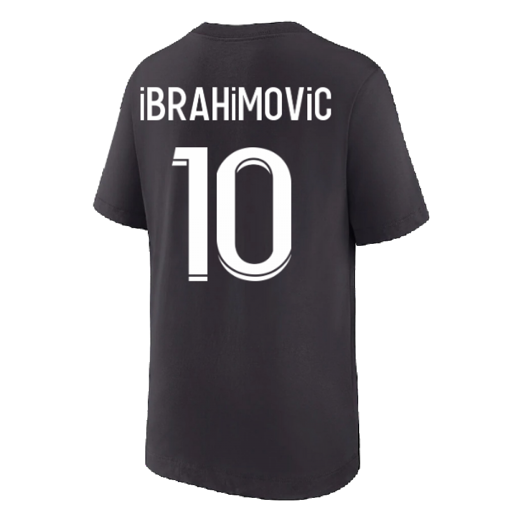 2022-2023 PSG Swoosh T-Shirt (Black) - Kids (IBRAHIMOVIC 10)