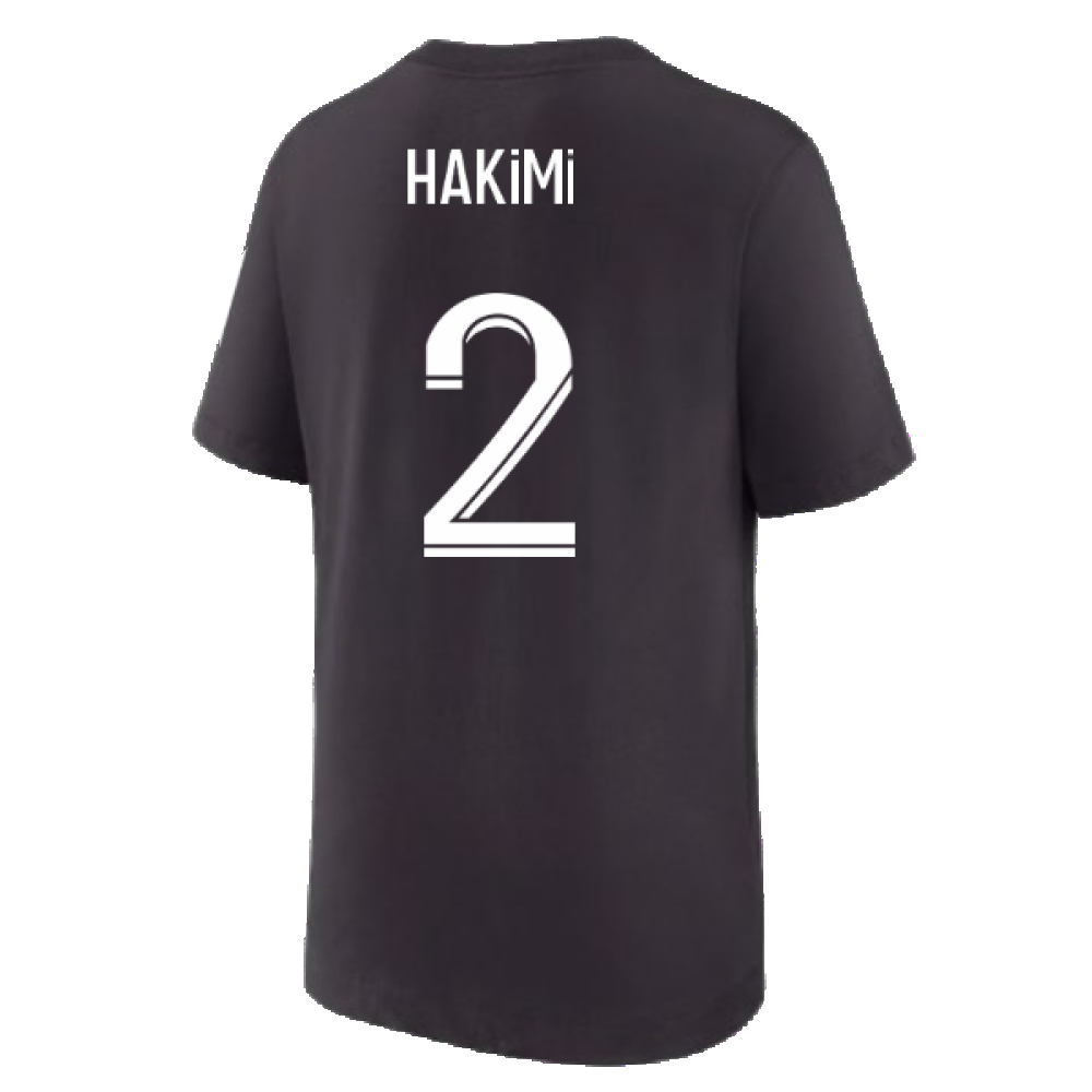 2022-2023 PSG Swoosh Tee Black - Kids (HAKIMI 2)