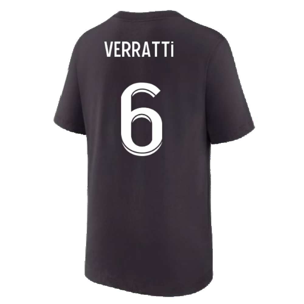 2022-2023 PSG Swoosh Tee Black - Kids (VERRATTI 6)