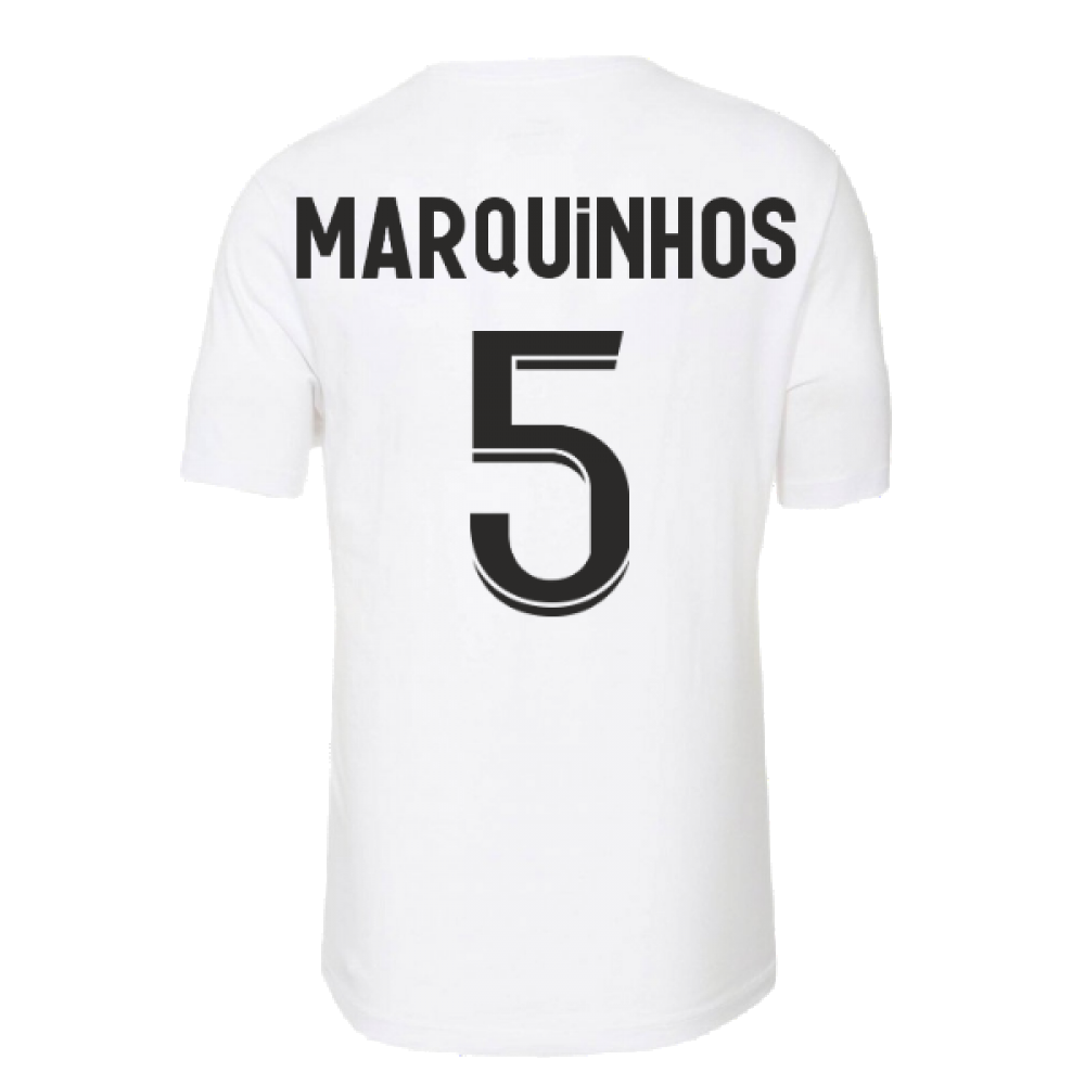 2022-2023 PSG Swoosh Tee (White) (MARQUINHOS 5)