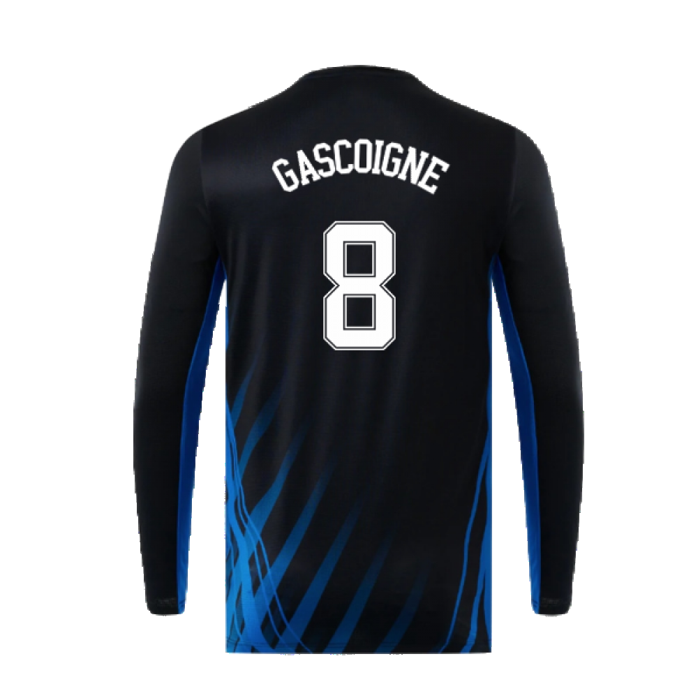 2022-2023 Rangers Training Long Sleeve Tee (Black) (GASCOIGNE 8)