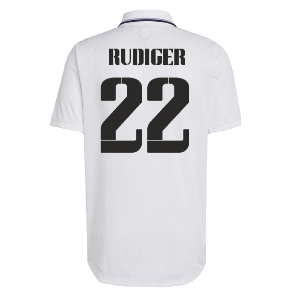 2022-2023 Real Madrid Authentic Home Shirt (RUDIGER 22)