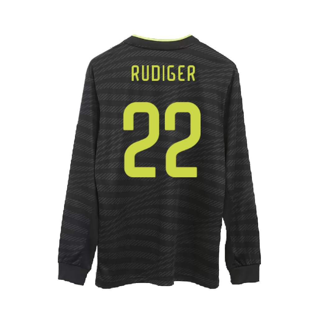 2022-2023 Real Madrid Authentic Long Sleeve Third Shirt (RUDIGER 22)