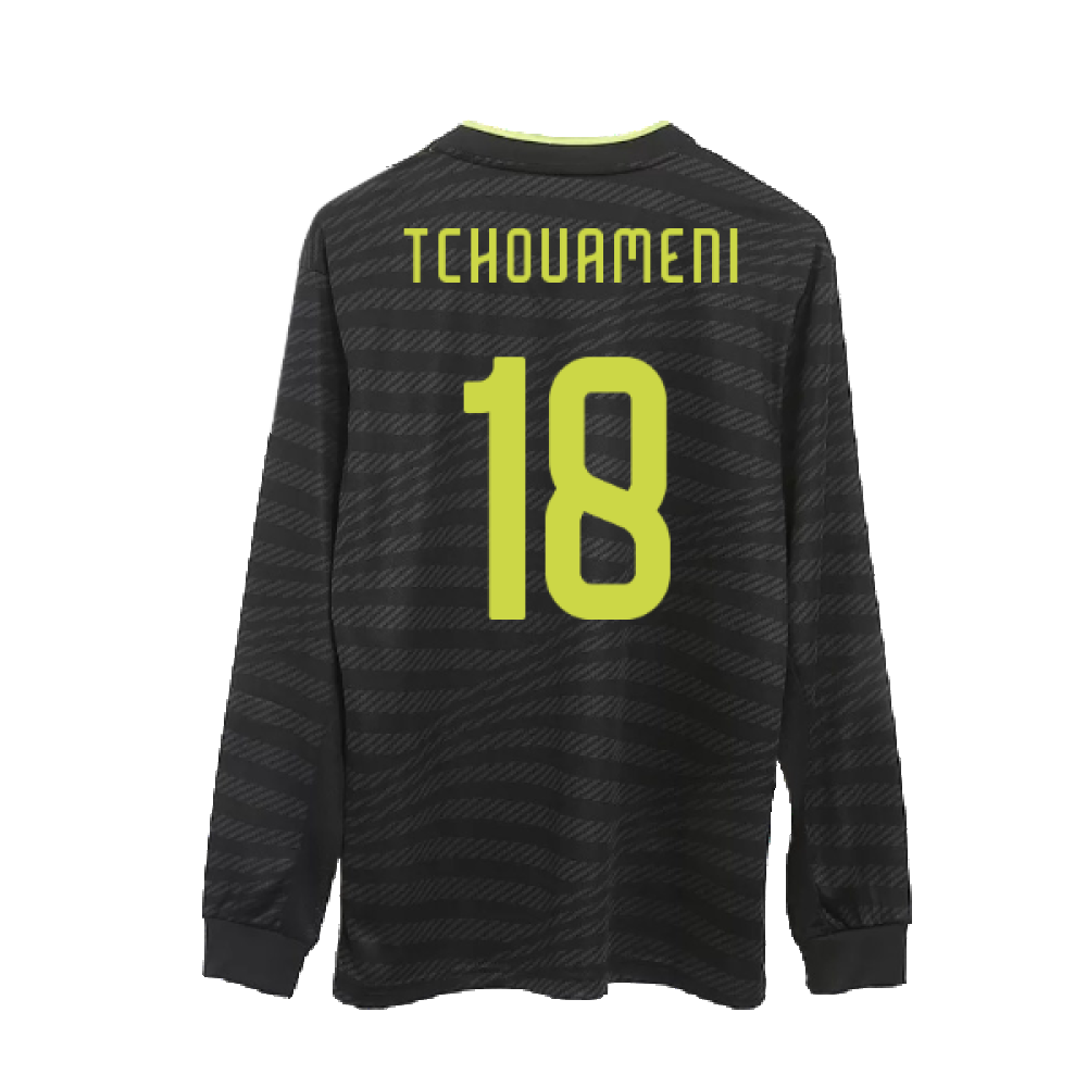 2022-2023 Real Madrid Authentic Long Sleeve Third Shirt (TCHOUAMENI 18)