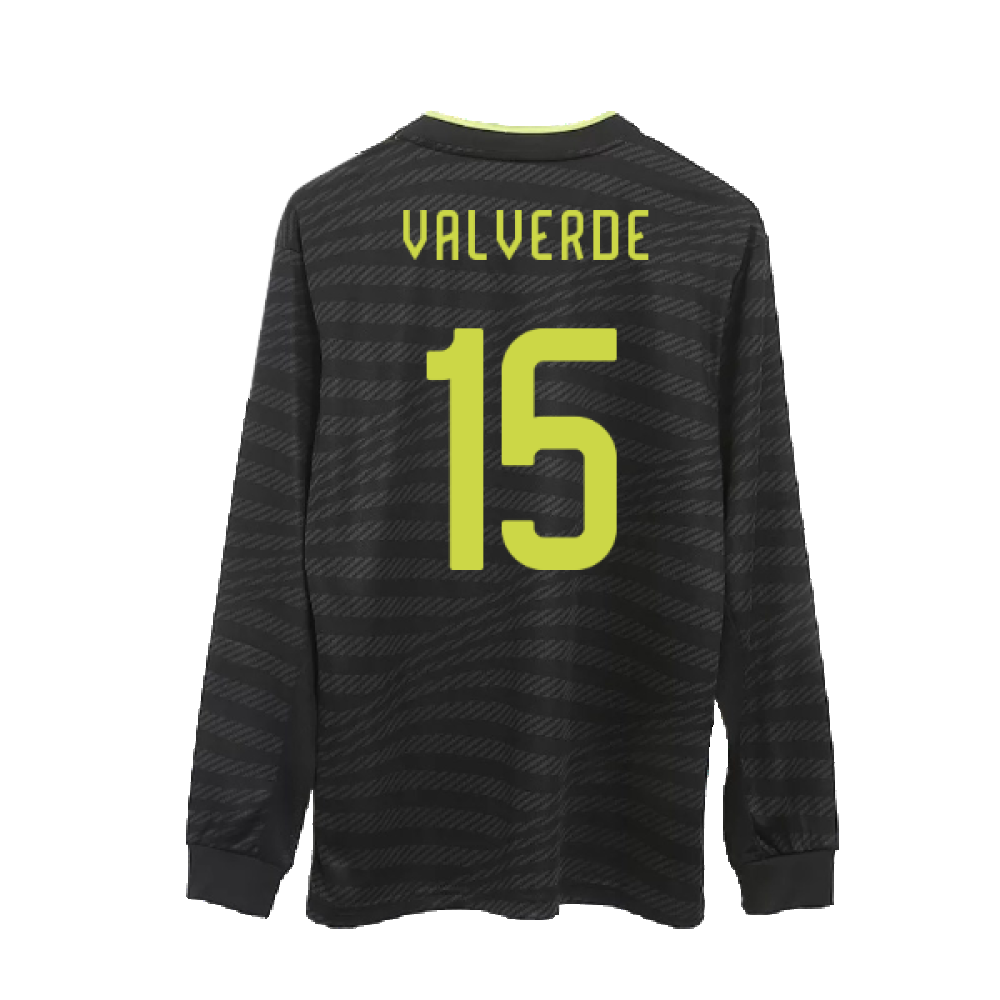 2022-2023 Real Madrid Authentic Long Sleeve Third Shirt (VALVERDE 15)