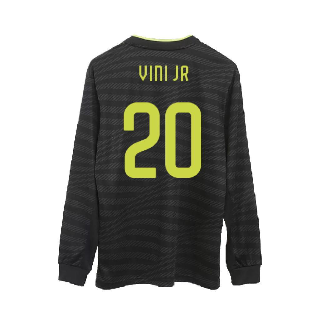 2022-2023 Real Madrid Authentic Long Sleeve Third Shirt (VINI JR 20)