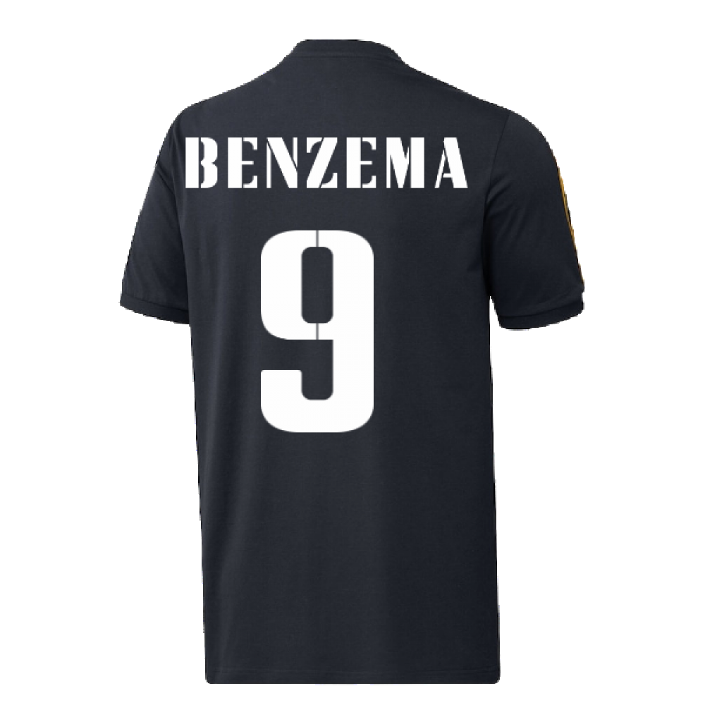 2022-2023 Real Madrid DNA 3S Tee (Navy) (BENZEMA 9)