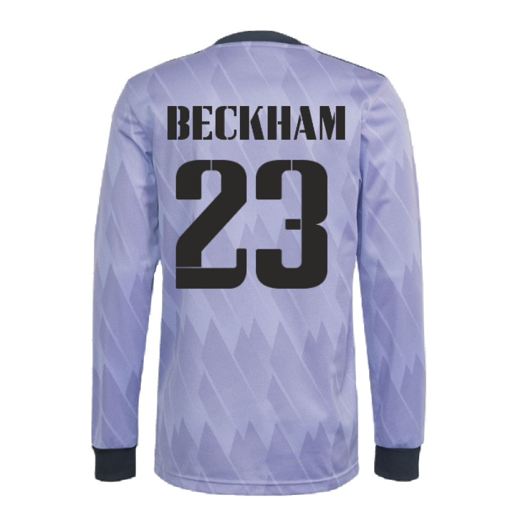 2022-2023 Real Madrid Long Sleeve Away Shirt (BECKHAM 23)