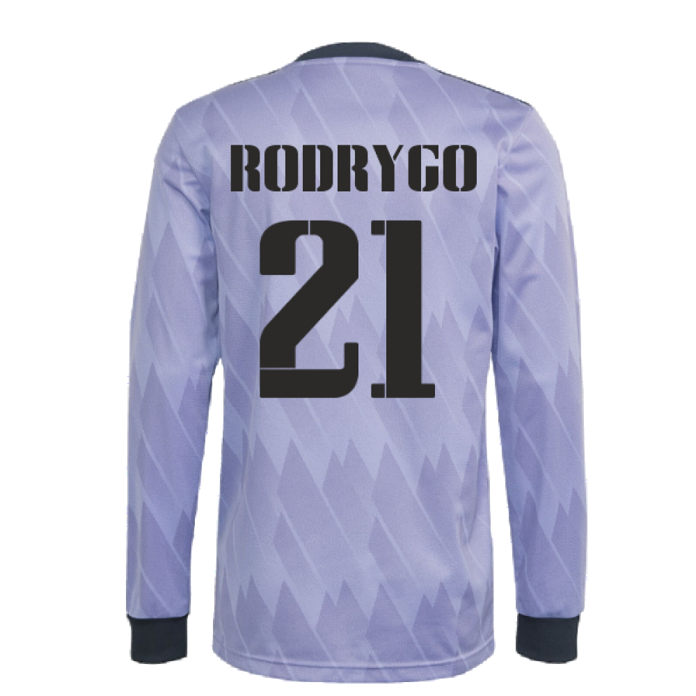 2022-2023 Real Madrid Long Sleeve Away Shirt (RODRYGO 21)