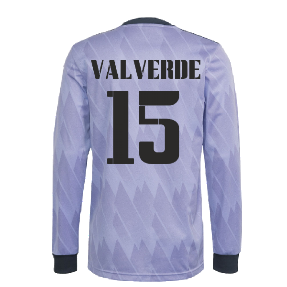 2022-2023 Real Madrid Long Sleeve Away Shirt (VALVERDE 15)