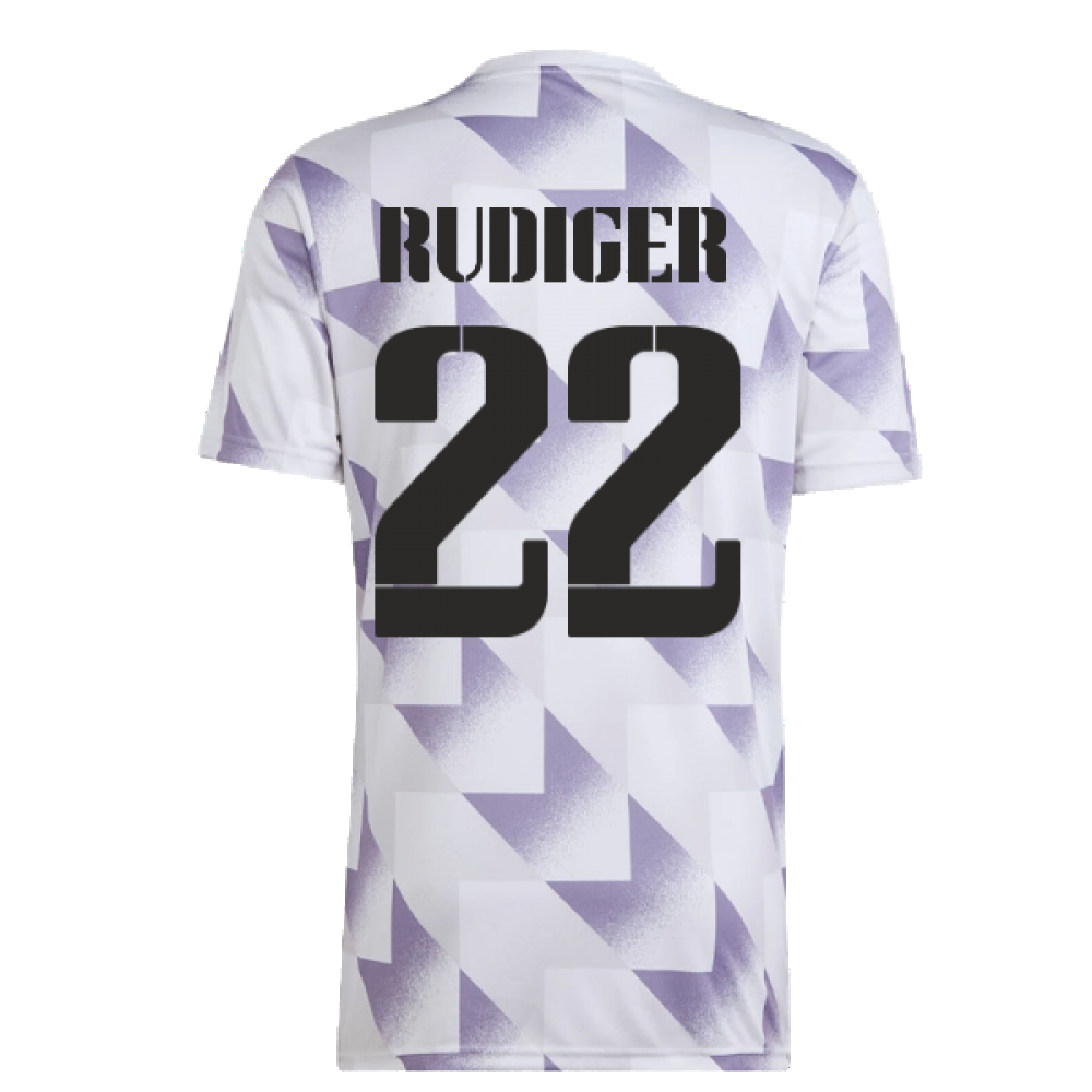 2022-2023 Real Madrid Pre-Match Shirt (White) (RUDIGER 22)