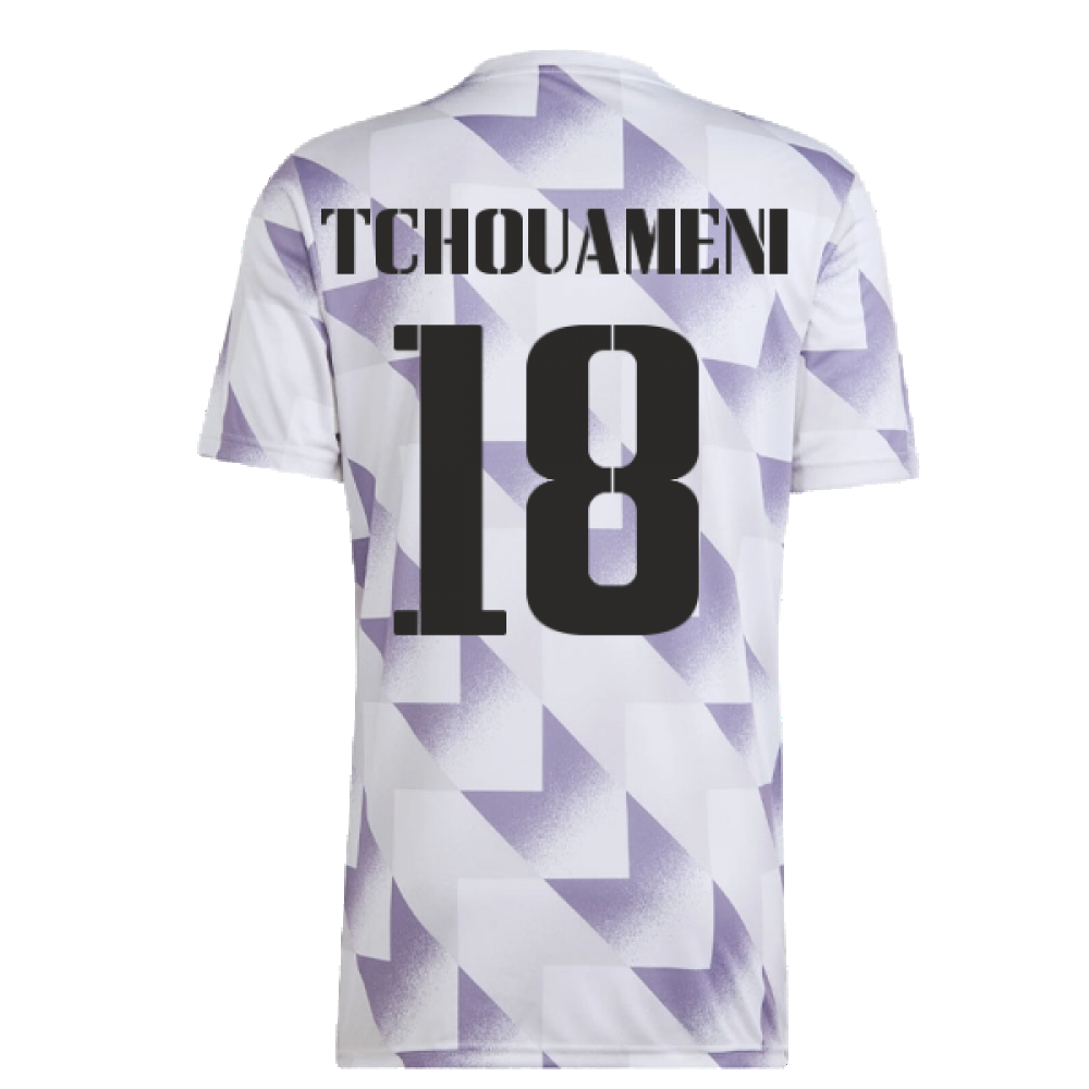 2022-2023 Real Madrid Pre-Match Shirt (White) (TCHOUAMENI 18)