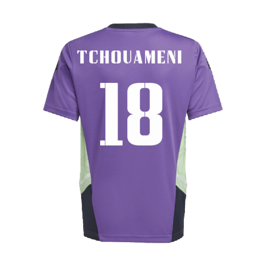 2022-2023 Real Madrid Training Jersey (Purple) - Kids (TCHOUAMENI 18)