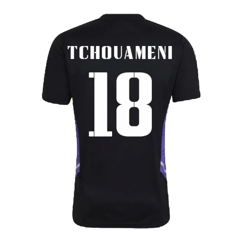 2022-2023 Real Madrid Training Shirt (Black) (TCHOUAMENI 18)