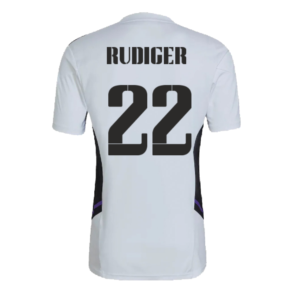 2022-2023 Real Madrid Training Shirt (White) (RUDIGER 22)