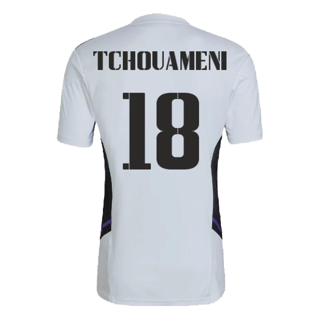 2022-2023 Real Madrid Training Shirt (White) (TCHOUAMENI 18)